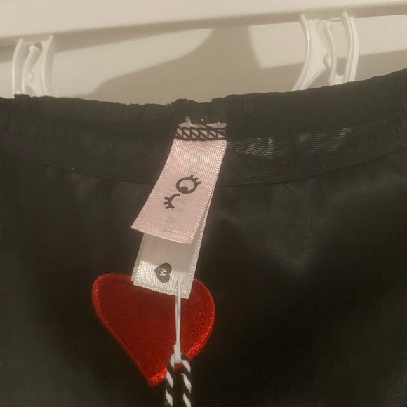 Lazy Oaf What a Handful Panties Heart Hand Rave Bottom Lingerie Black Red Medium - Picture 1 of 7